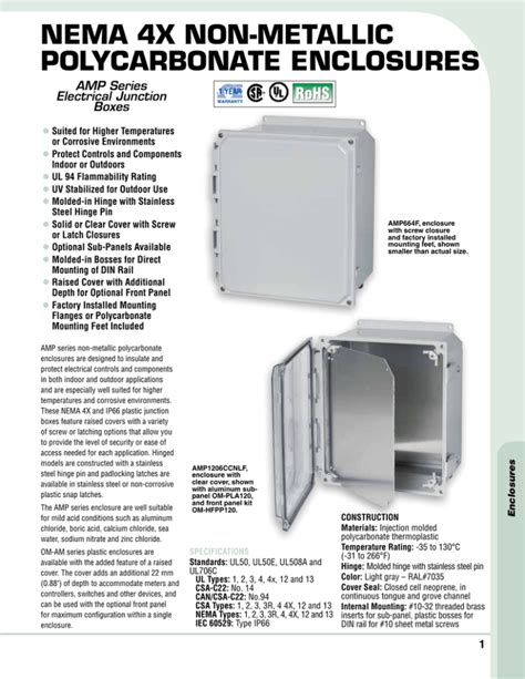 latched non metallic outdoor enclosures|polycarbonate enclosure.